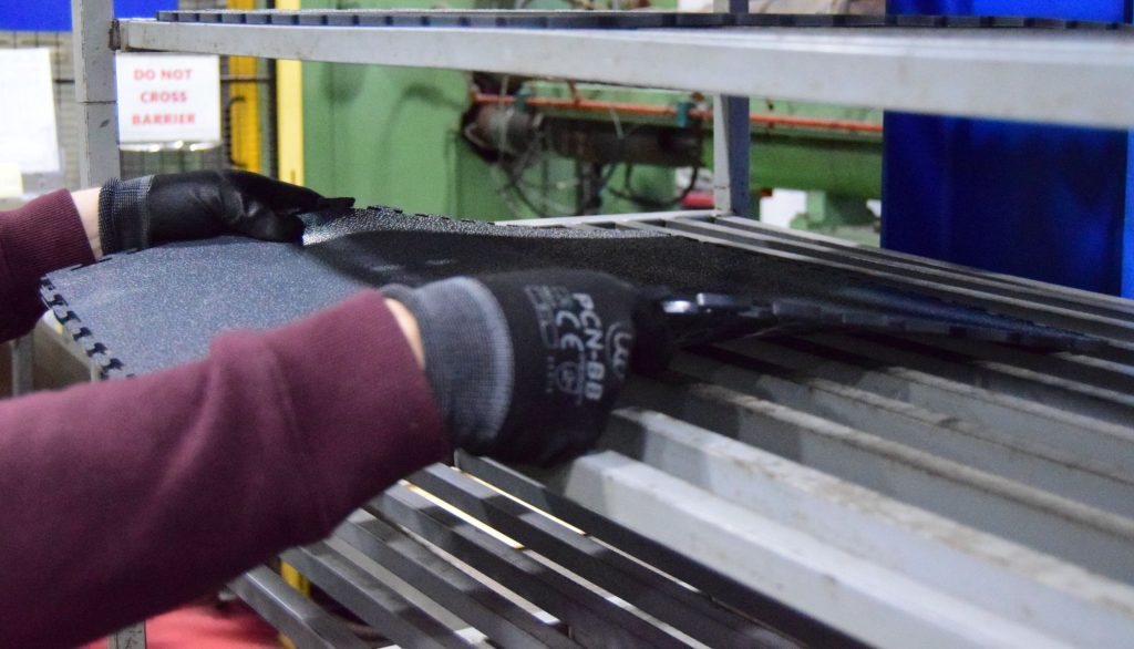 Close up of Flexi-Tile being produced in our factory