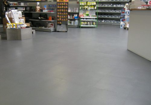 Retail DIY store with a grey Flexi-Tile floor