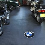 BWM motorbikes parked on Flexi-Tile floor