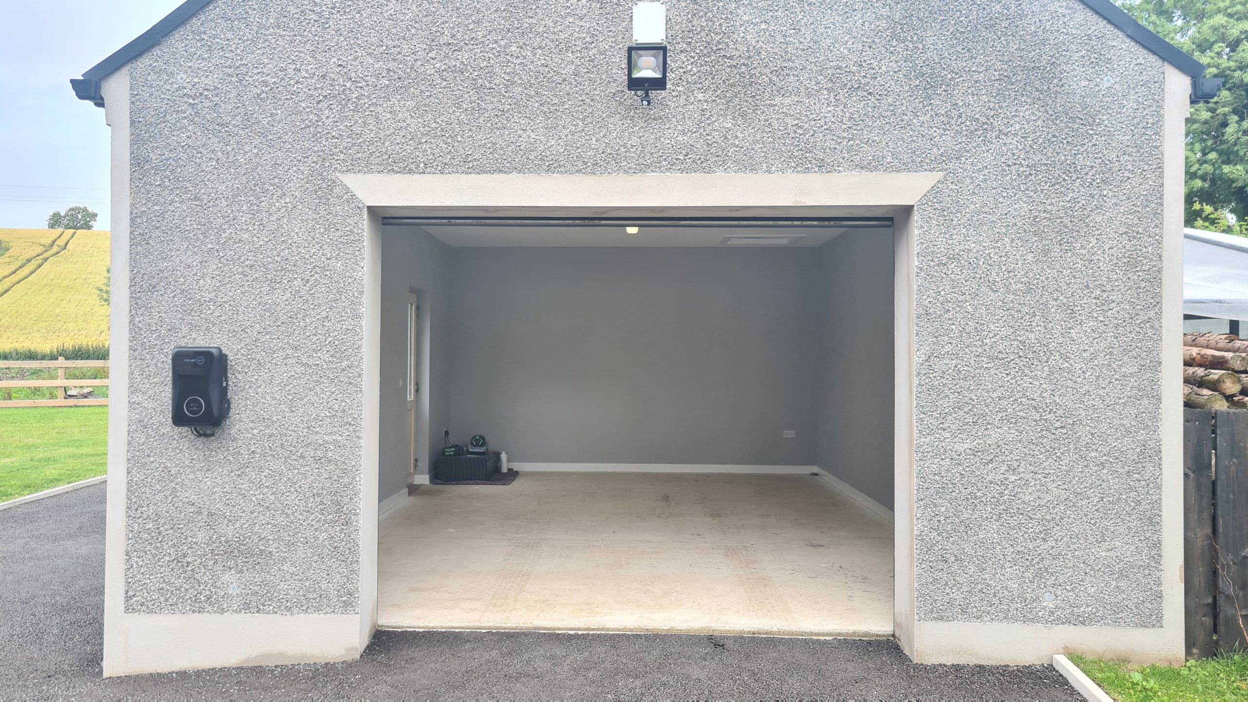 empty garage with concrete floor