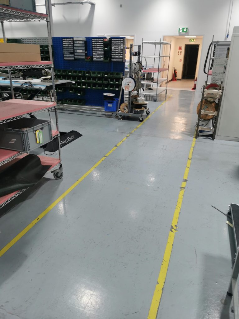 Old grey office floor